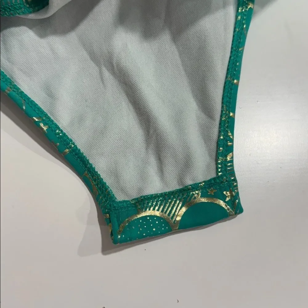 Girls Mixed Swimsuit Set - Teal, Coral & White EUC